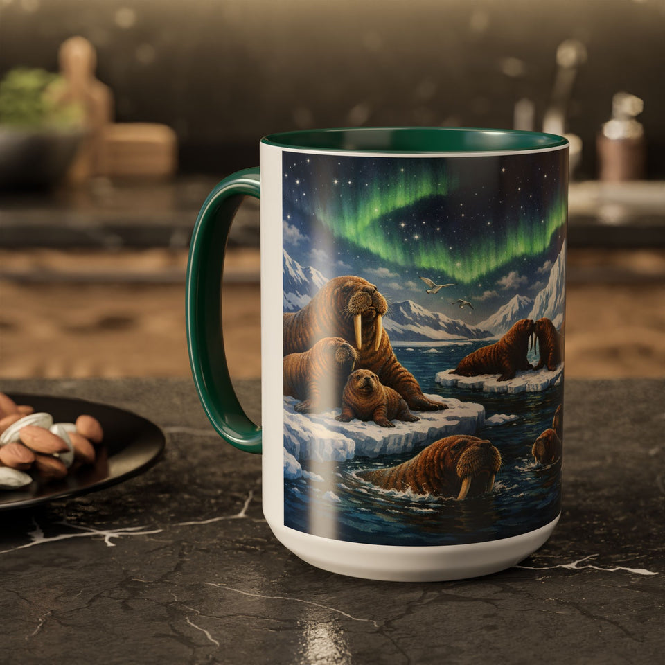 AM36  Walrus and Northern Lights Mug