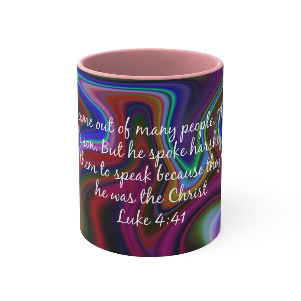 82CMSM  Colorful Marble Luke 4:41 Mug