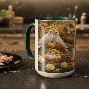 AM19  White Doves Garden Mug
