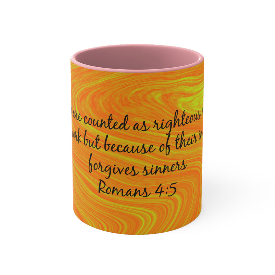 9CMSM  Colorful Marble Romans 4:5 Mug