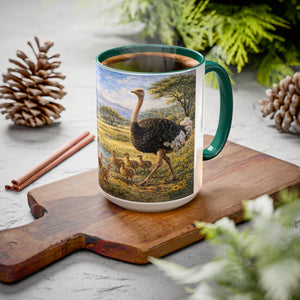 AM16  Ostrich Family Mug