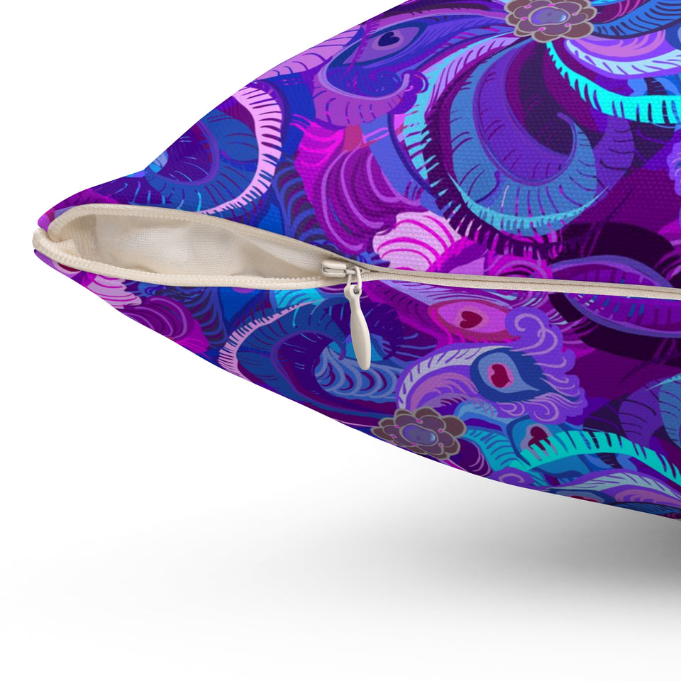 27PCF  Peacock Feather Pillow