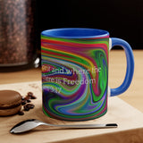 26CMSM  Colorful Marble 2 Corinthians 3:17  Mug
