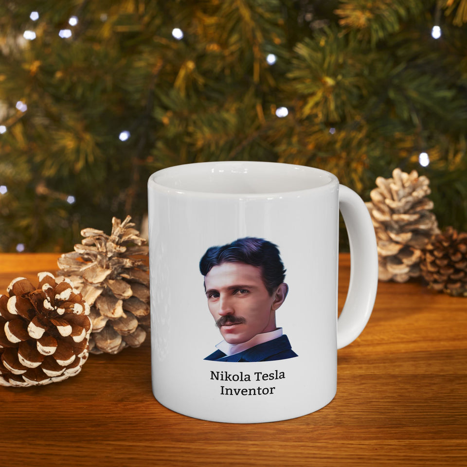 7NTQM  Nikola Tesla Historical Quote mug