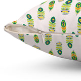 42PCF  Peacock Feather Pillow