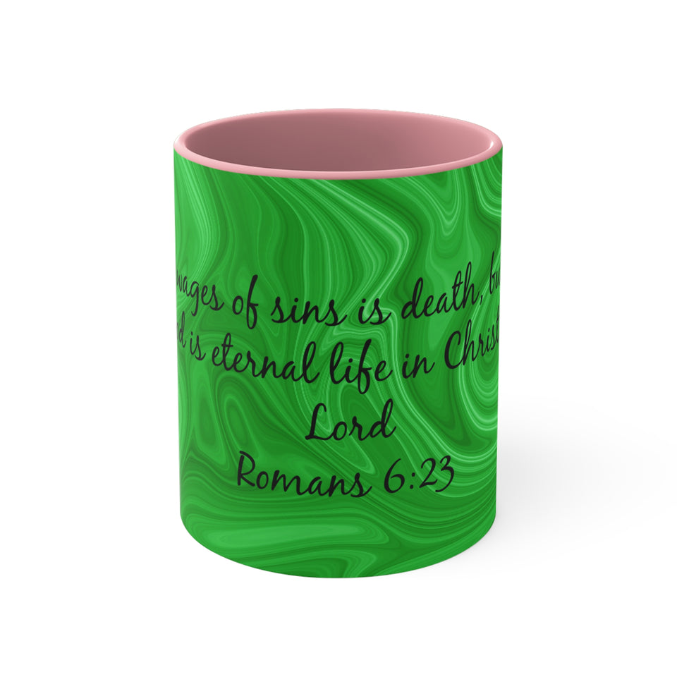 8CMSM  Colorful Marble Romans 6:23 Mug