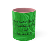 8CMSM  Colorful Marble Romans 6:23 Mug