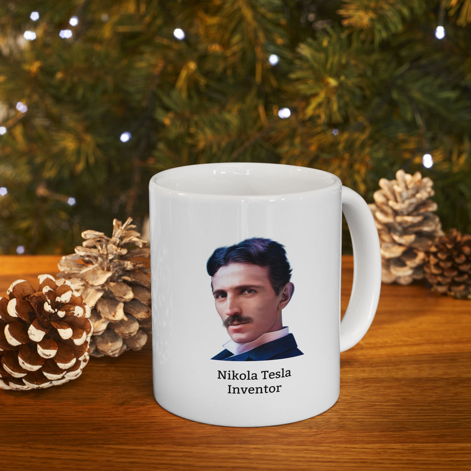 6NTQM  Nikola Tesla Historical quote mug
