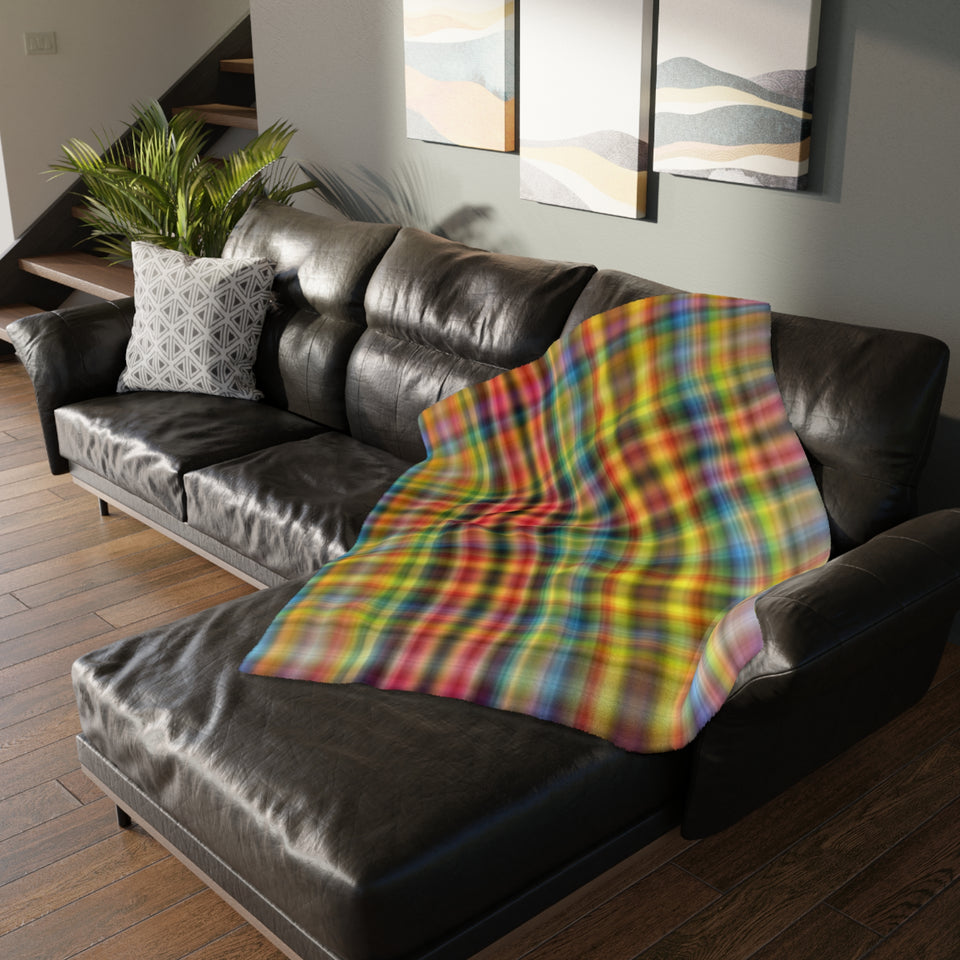 59CB  Colorful Plaid Blanket