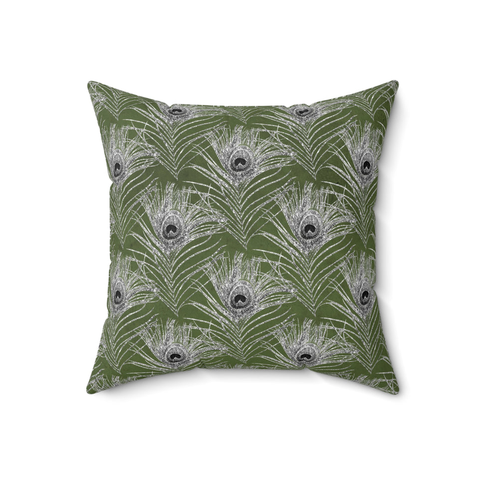 8PCF  Peacock Feather Pillow