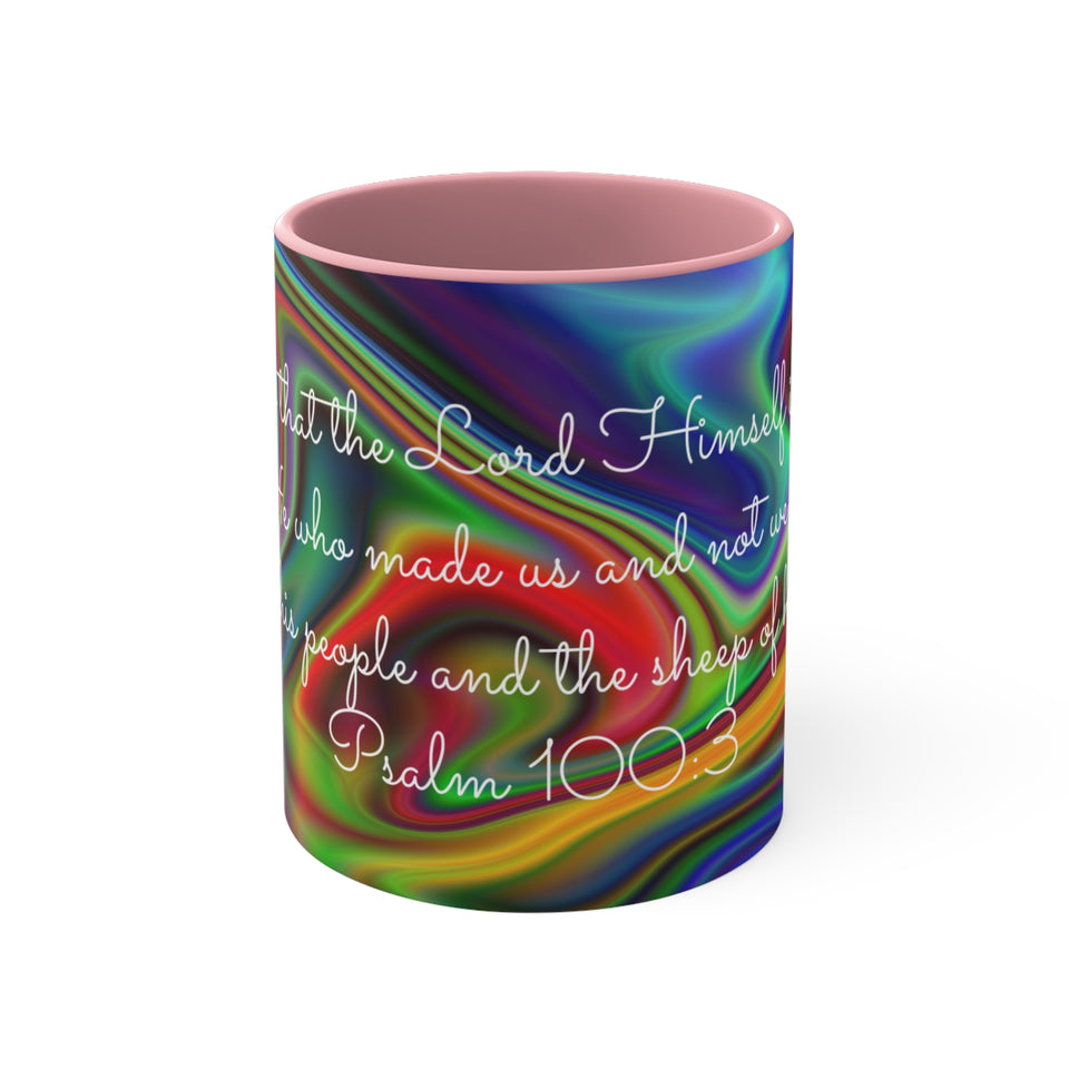 59CMSM  Colorful Marble Psalms 100:3 Mug