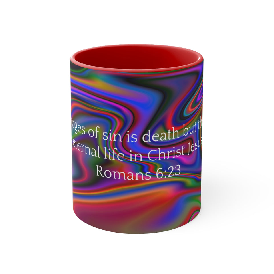 30CMSM  Colorful Marble Romans 6:23 Mug