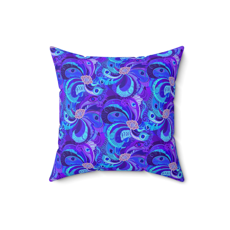 25PCF  Peacock Feather Pillow