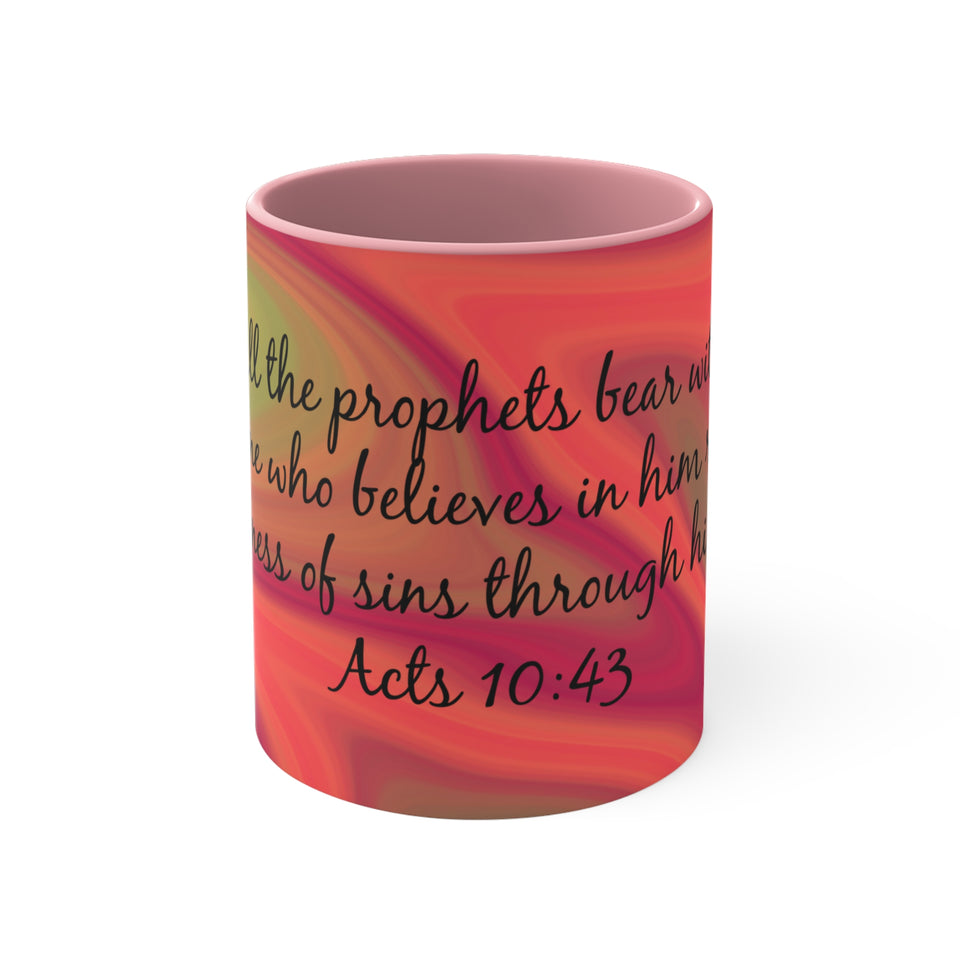 21CMSM  Colorful Marble Acts 10:43 Mug