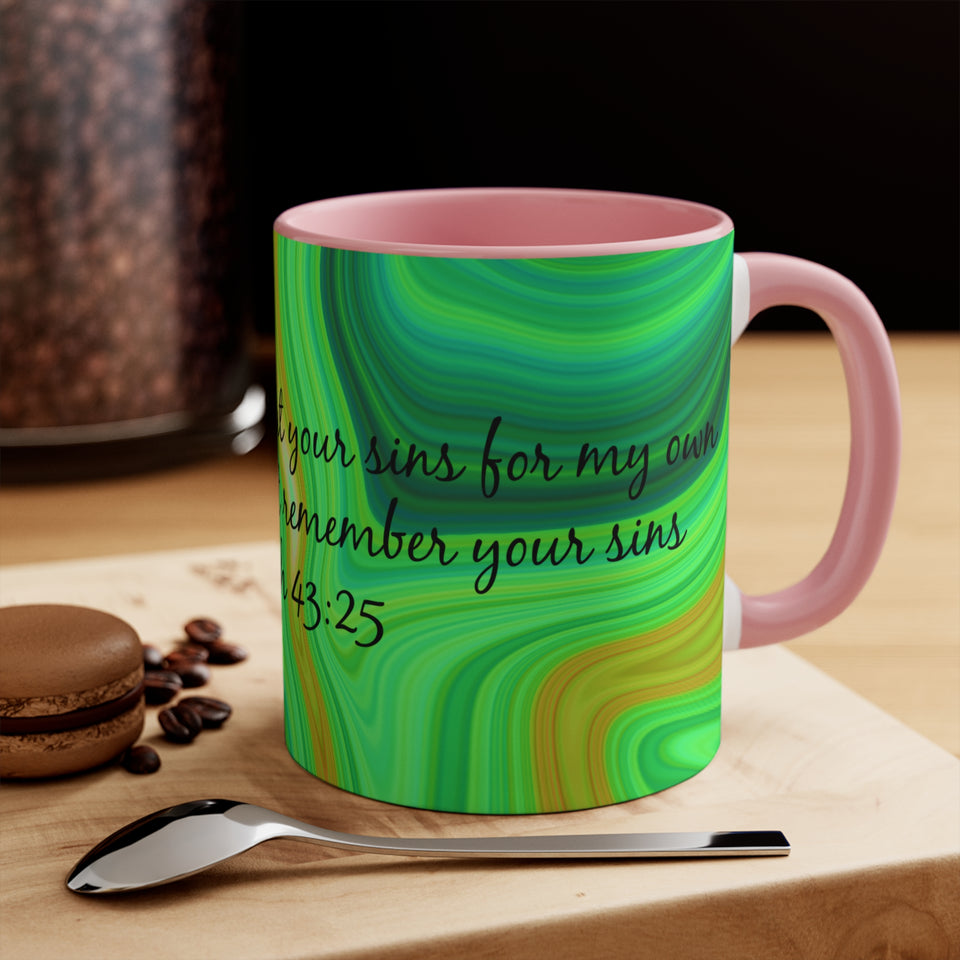 22CMSM  Colorful Marble Isaiah 43:25  Mug