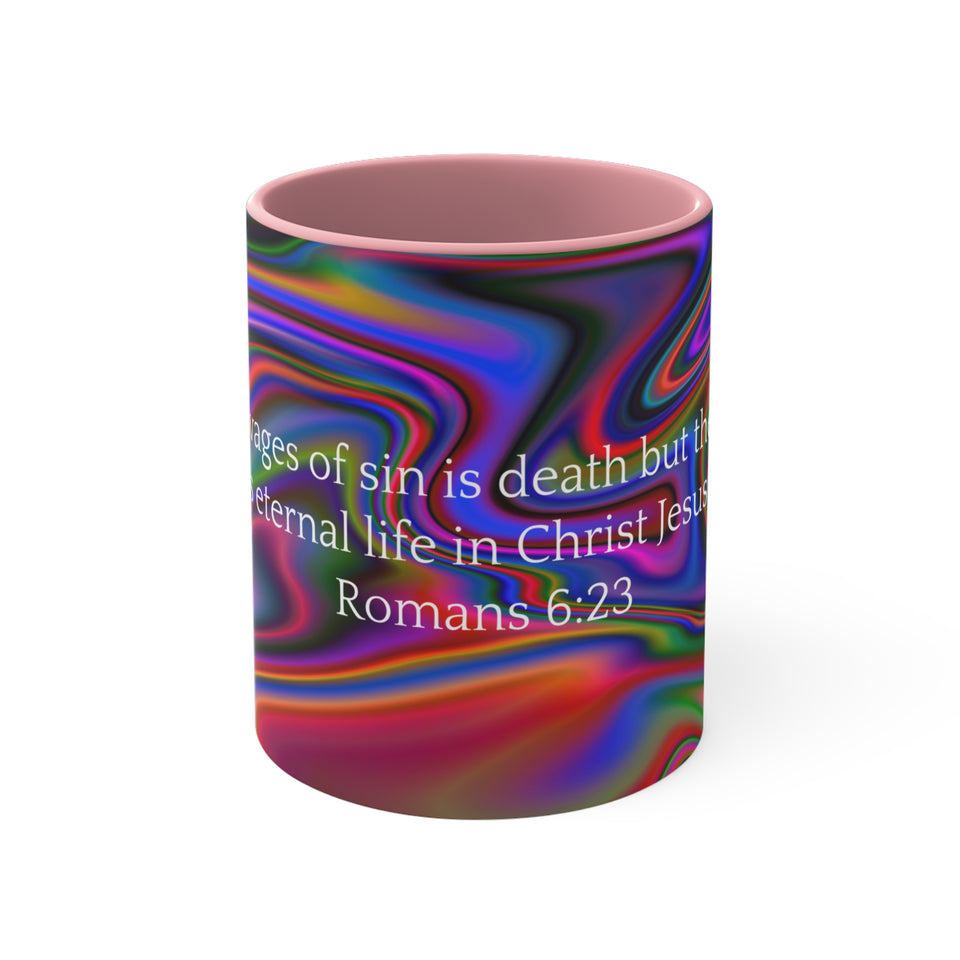 30CMSM  Colorful Marble Romans 6:23 Mug