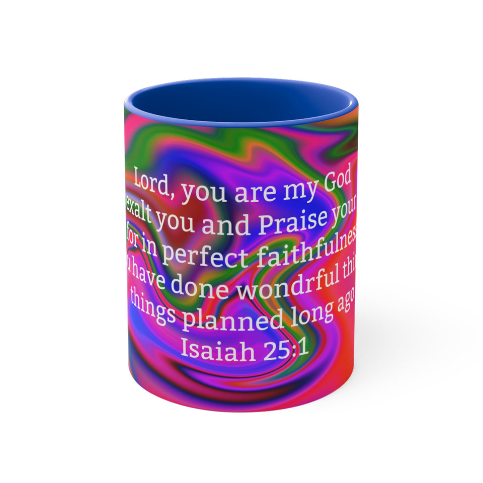 83CMSM  Colorful Marble Isaiah 25:1 Mug