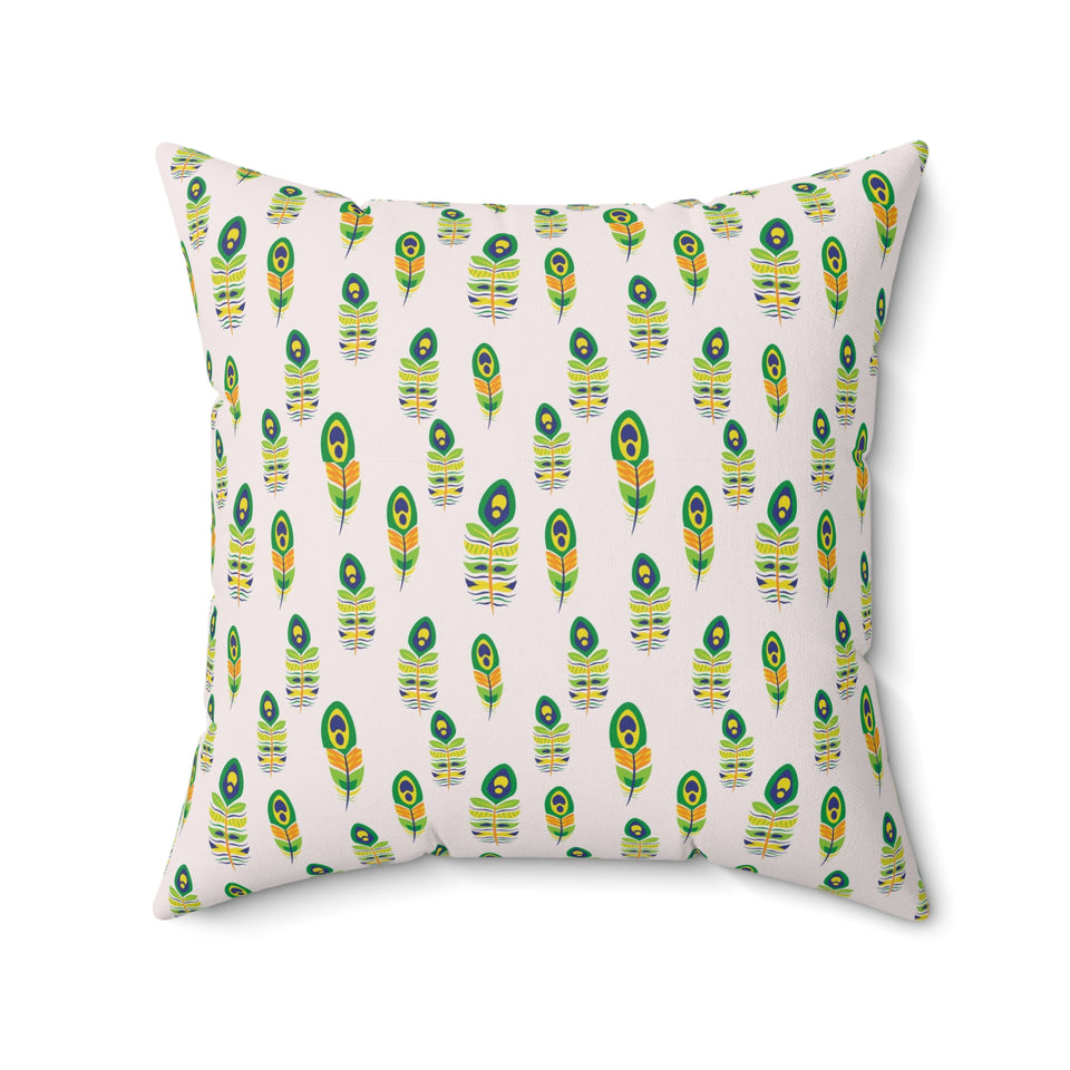 42PCF  Peacock Feather Pillow