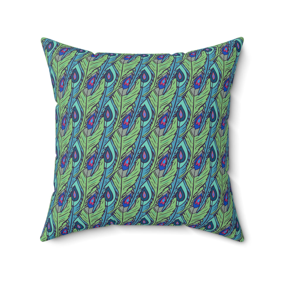 53PCF  Peacock Feather Pillow