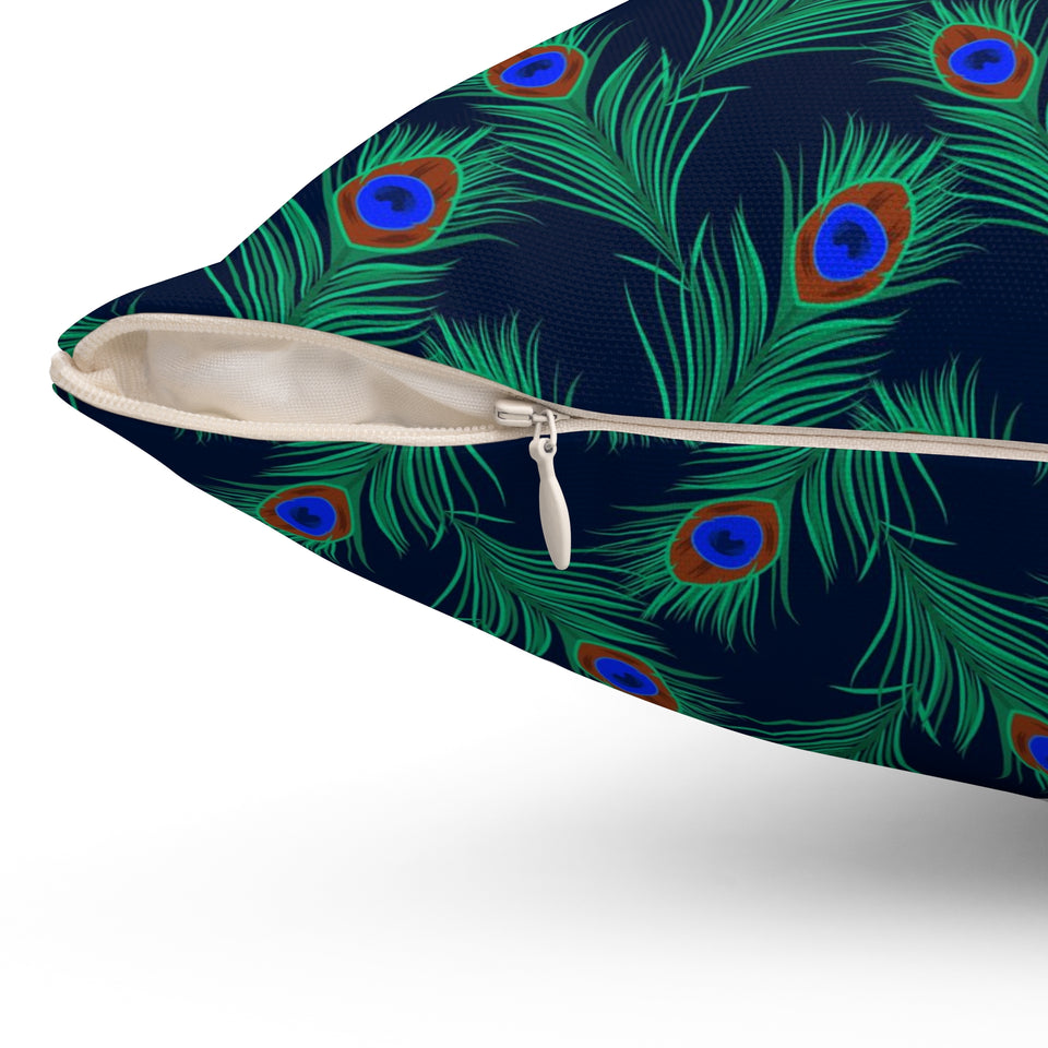 34PCF  Peacock Feather Pillow