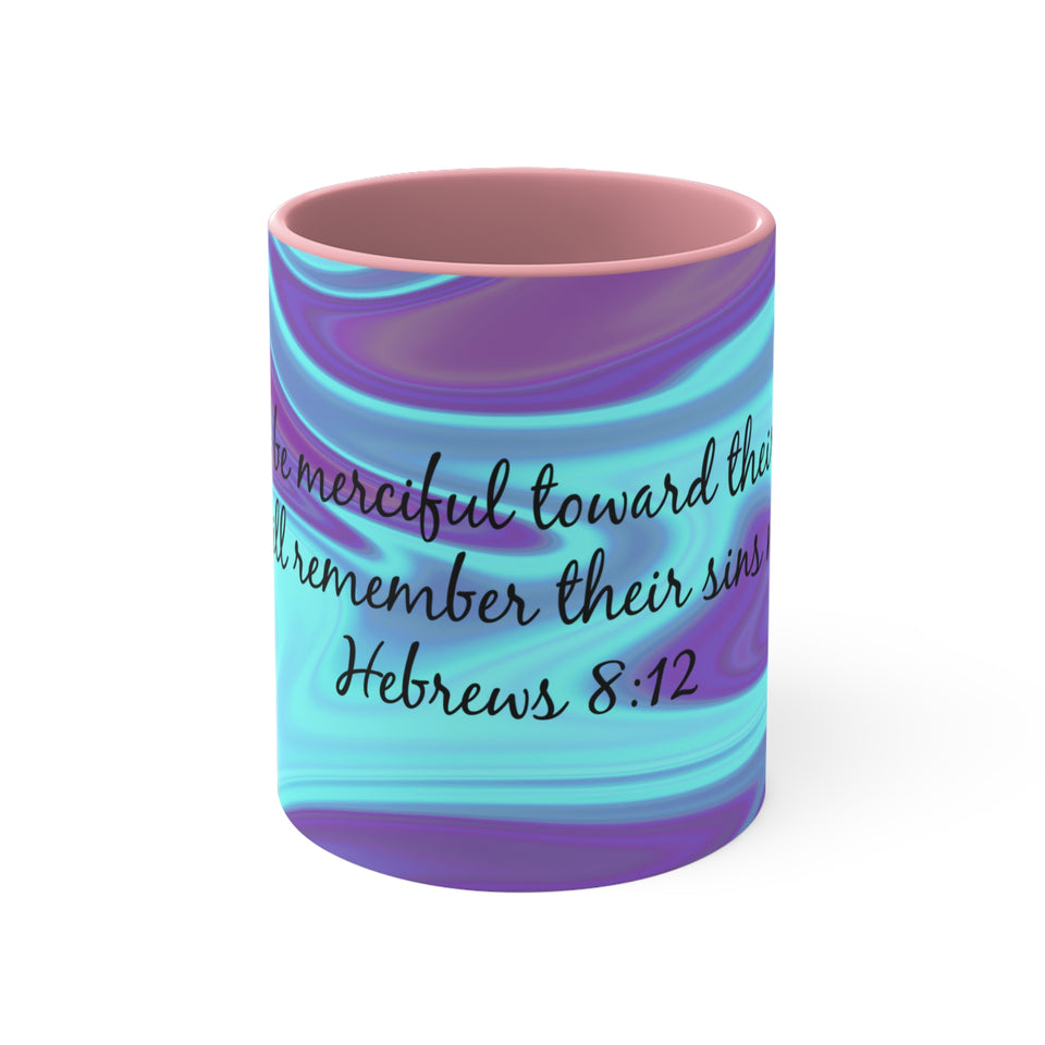 18CMSM  Colorful Marble Hebrews  8:12 Mug