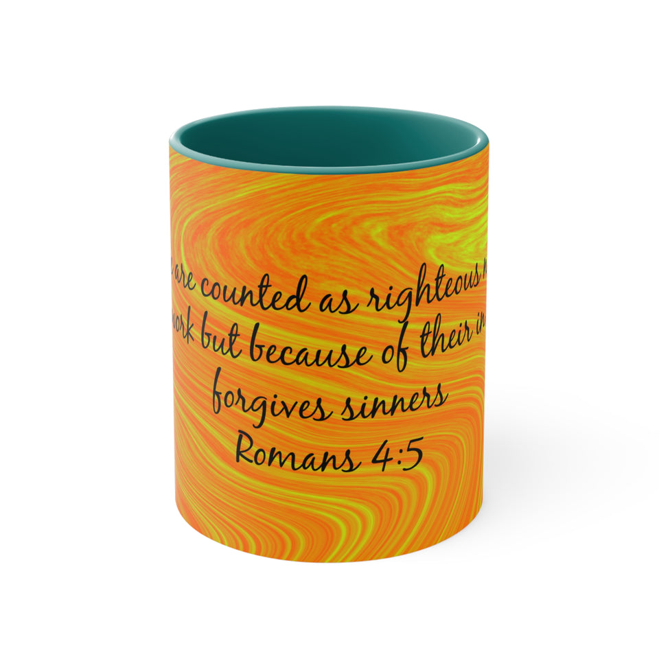 9CMSM  Colorful Marble Romans 4:5 Mug