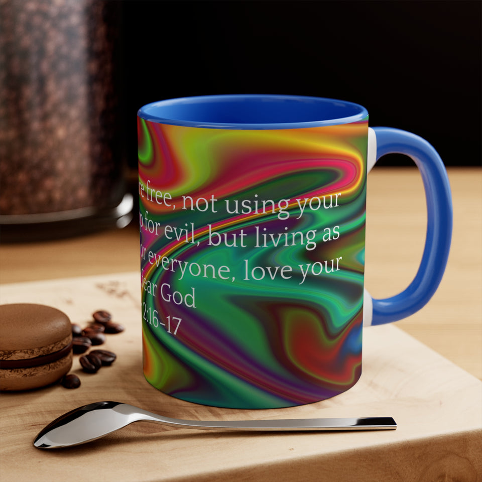 39CMSM  Colorful Marble 1 Peter 2:16-17 Mug
