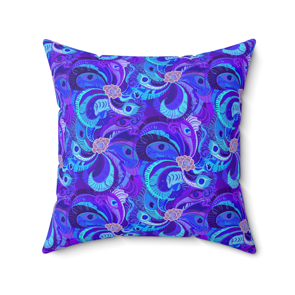 25PCF  Peacock Feather Pillow