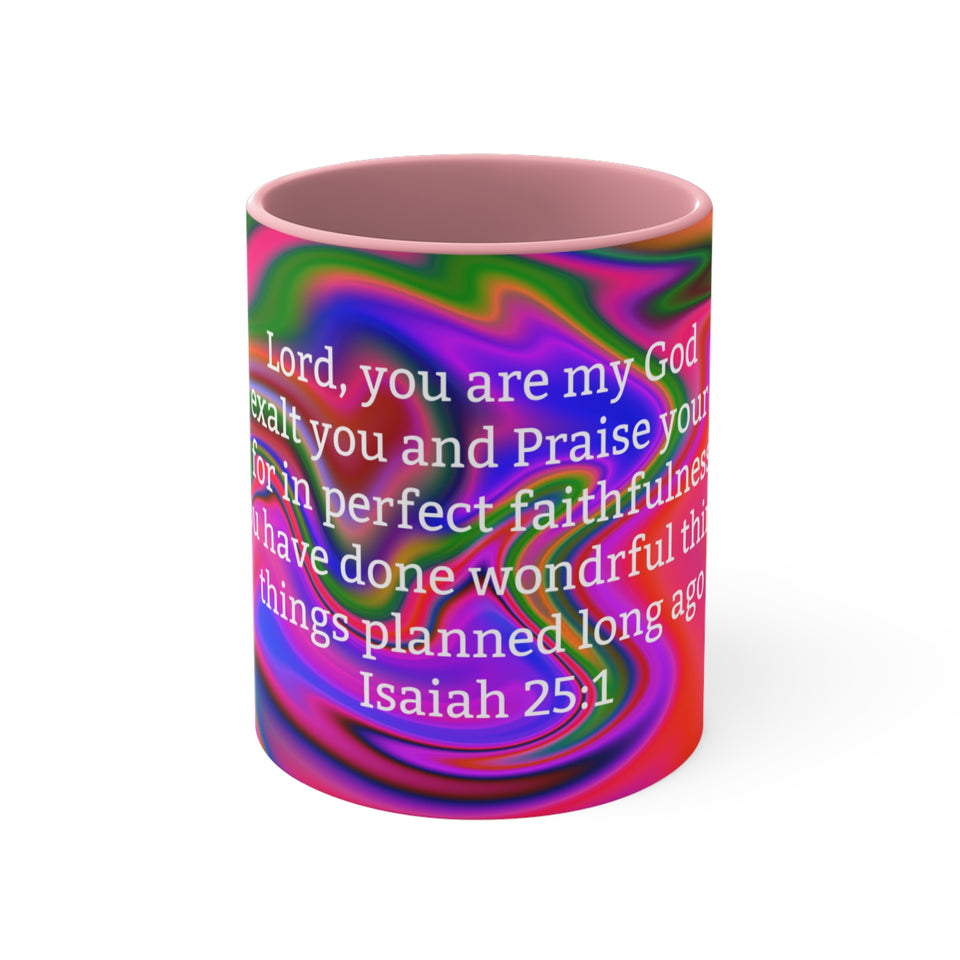 83CMSM  Colorful Marble Isaiah 25:1 Mug