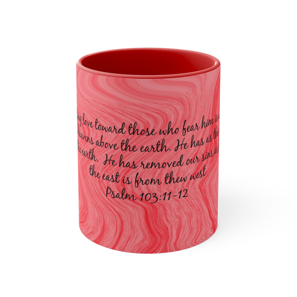 6CMSM  Colorful Marble Psalms 103:11-12  Mug