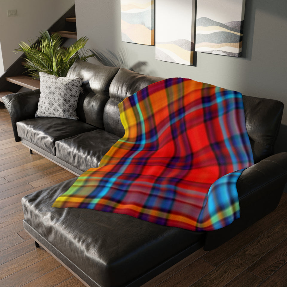 47CB  Colorful Plaid Blanket