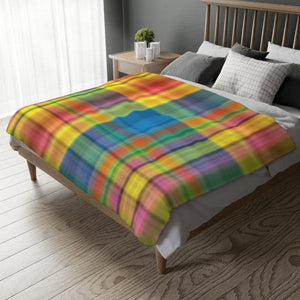 69CB  Colorful Plaid Blanket