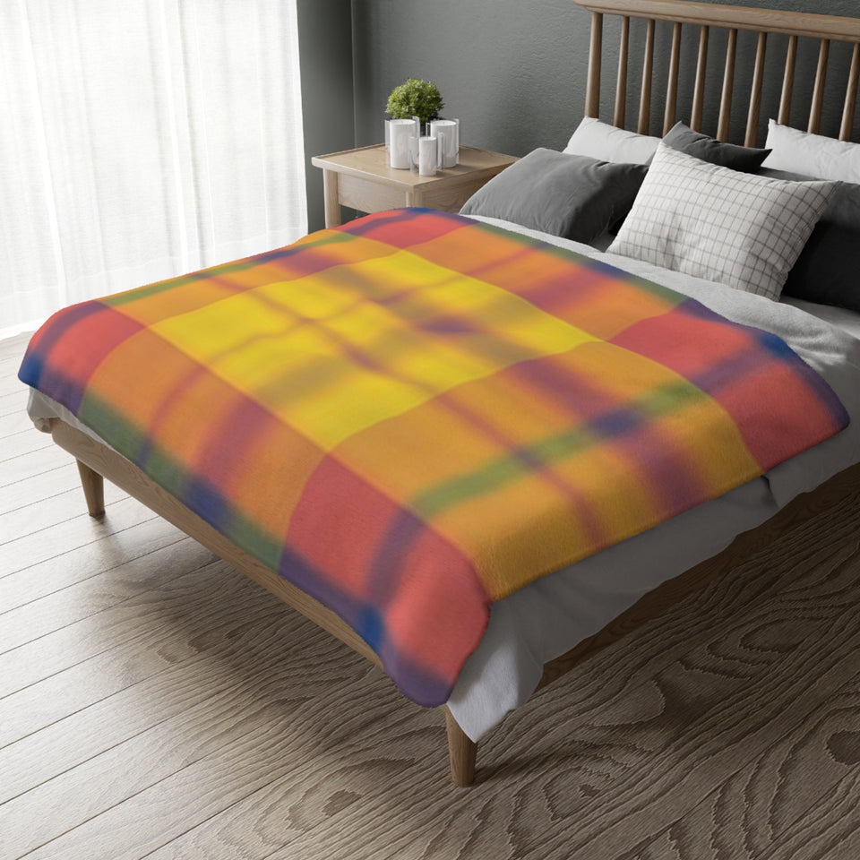 8CB  Colorful Plaid Blanket