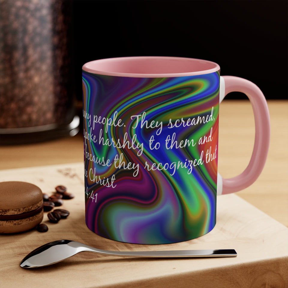 82CMSM  Colorful Marble Luke 4:41 Mug