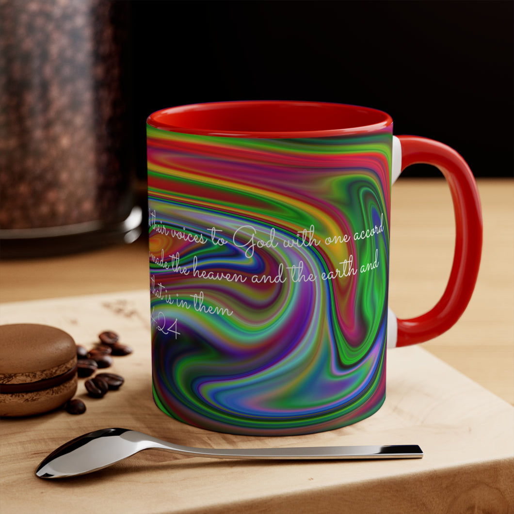 54CMSM  Colorful Marble Acts 4:24 Mug