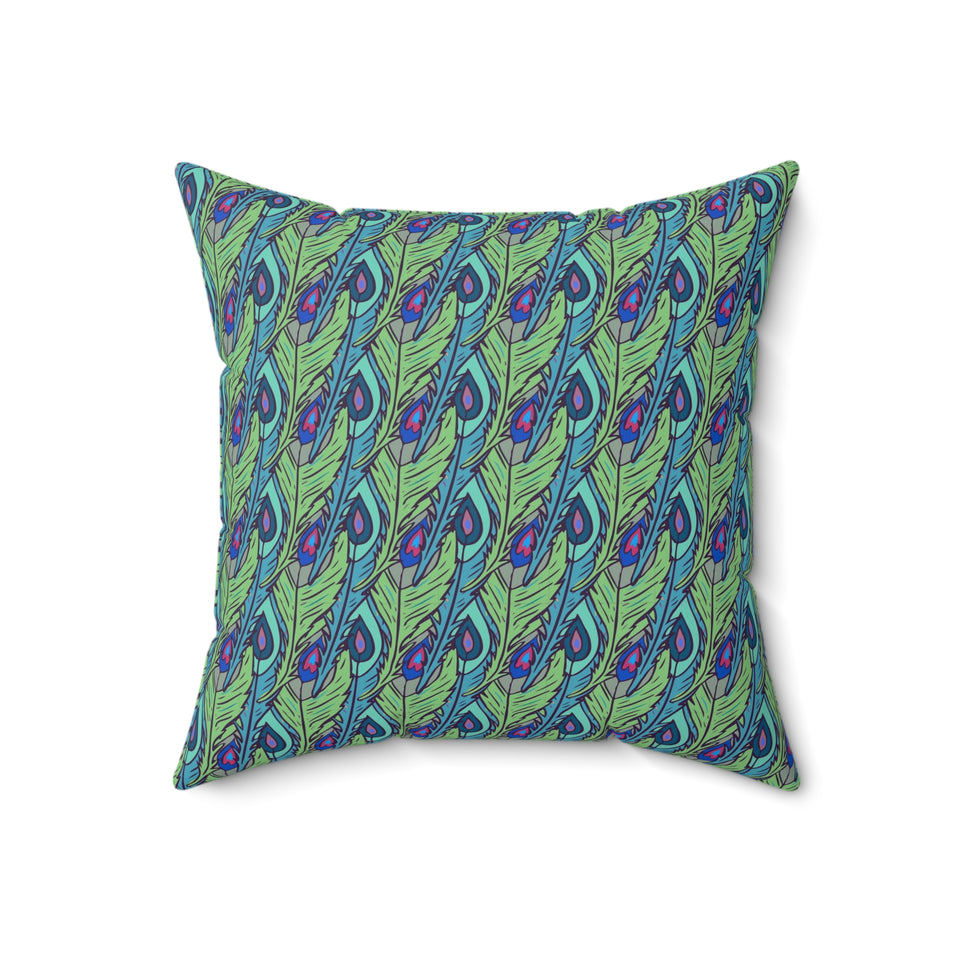 53PCF  Peacock Feather Pillow