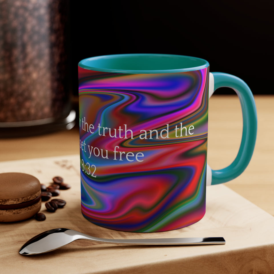 34CMSM  Colorful Marble John 8:32 Mug