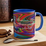 72CMSM  Colorful Marble Psalms 91:15-16  Mug