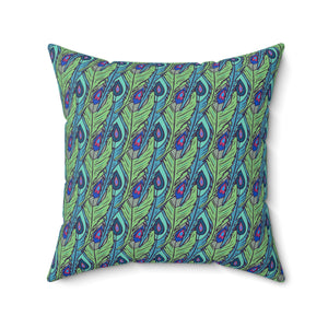 53PCF  Peacock Feather Pillow