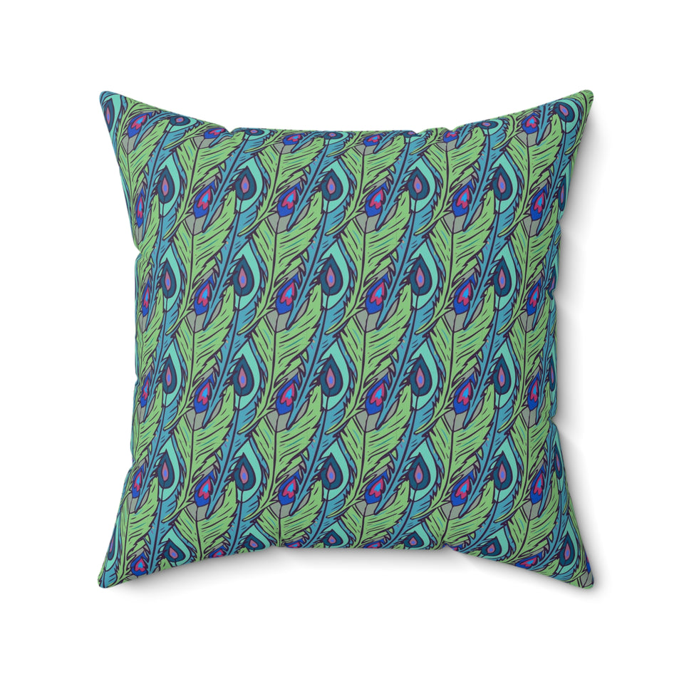 53PCF  Peacock Feather Pillow