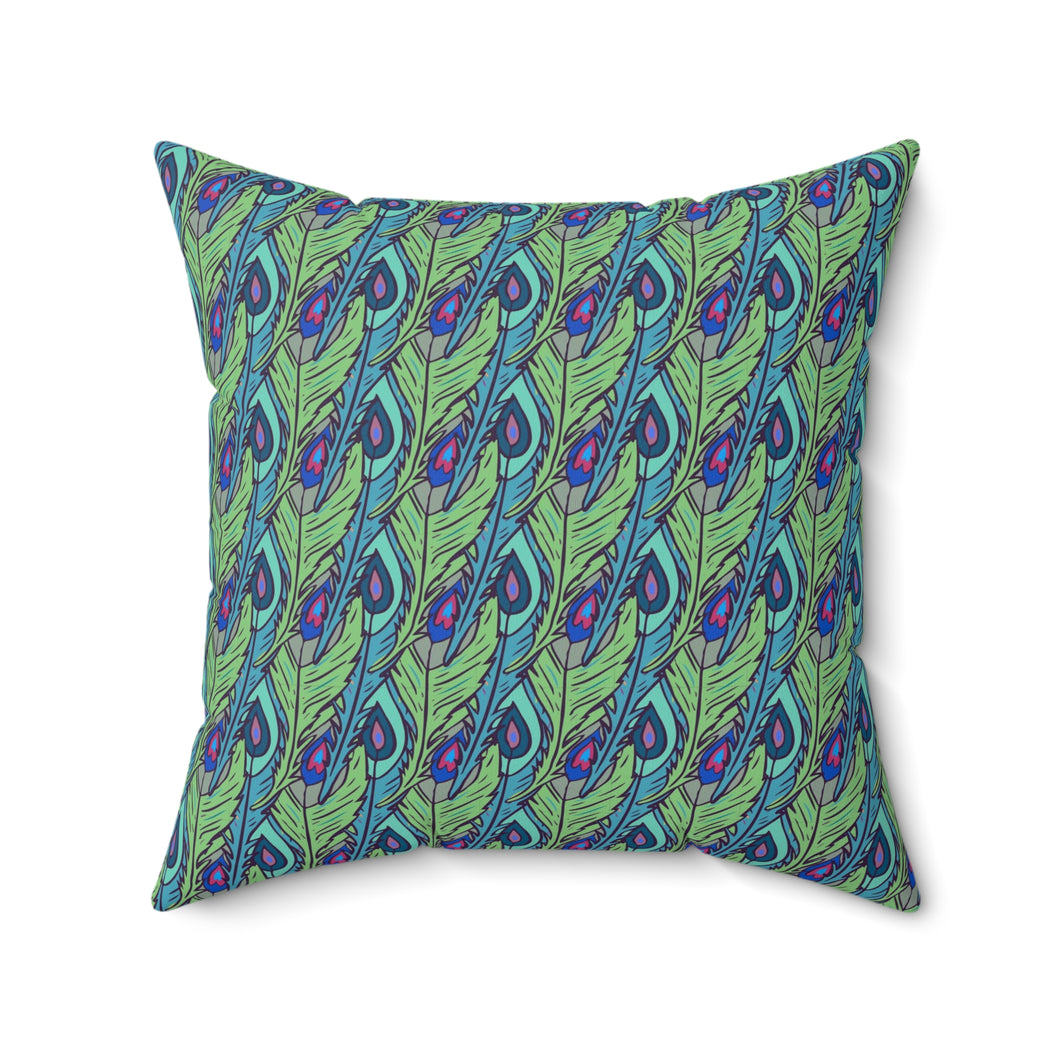 53PCF  Peacock Feather Pillow