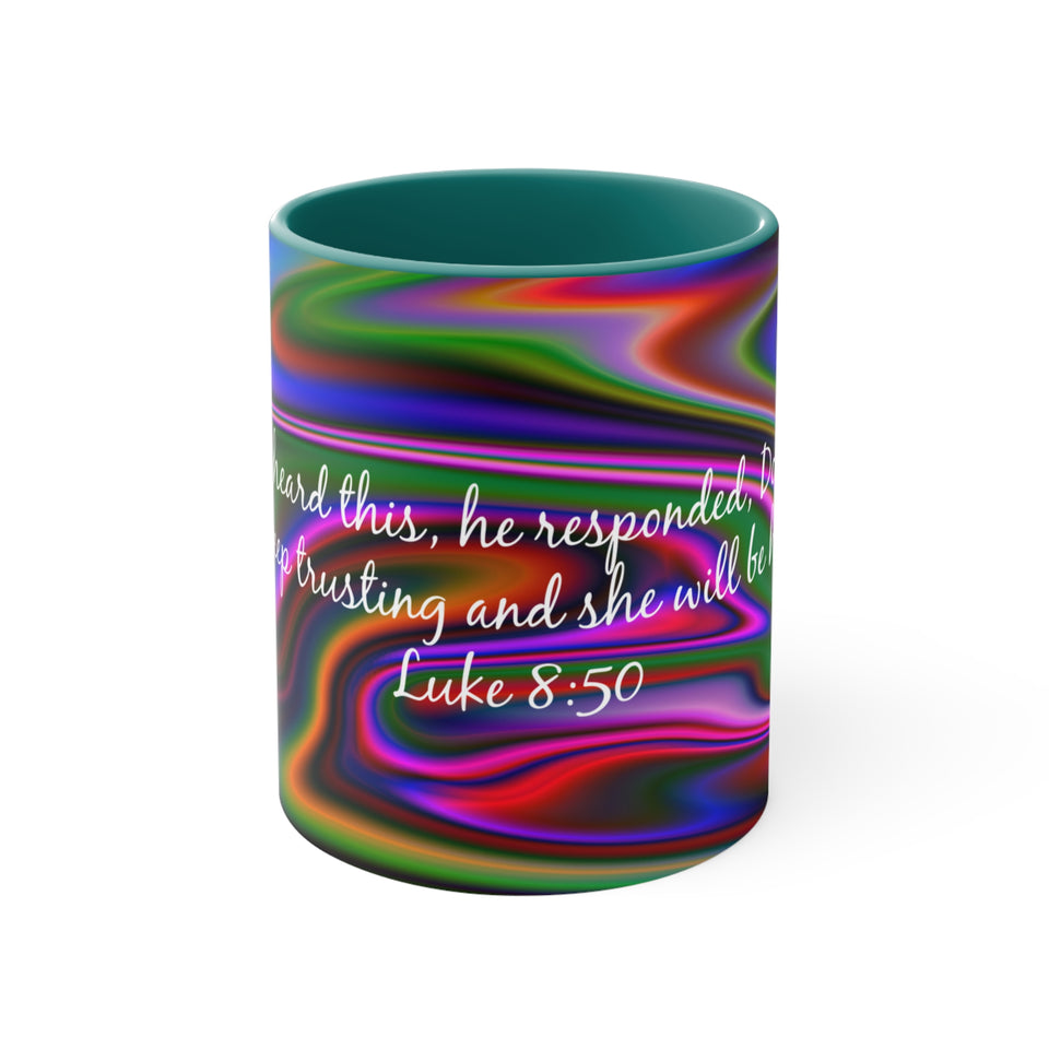 74CMSM  Colorful Marble Luke 8:50 Mug