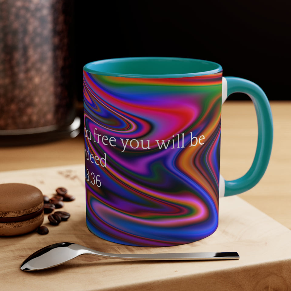 33CMSM  Colorful Marble John 8:36 Mug