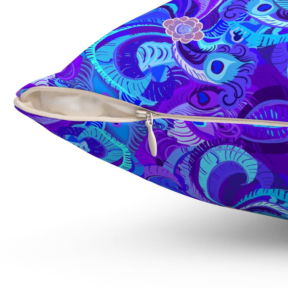 25PCF  Peacock Feather Pillow