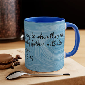 16CMSM  Colorful Marble Matthew 6:14 Mug