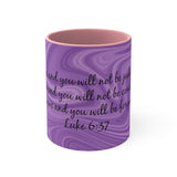 10CMSM  Colorful Marble and Luke 6:37 Mug