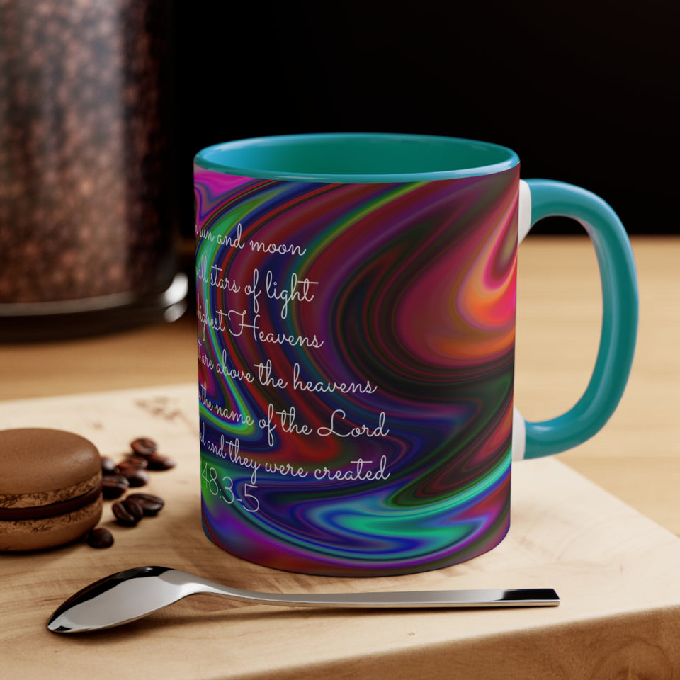 61CMSM  Colorful Marble Psalms 148: 3-5  Mug