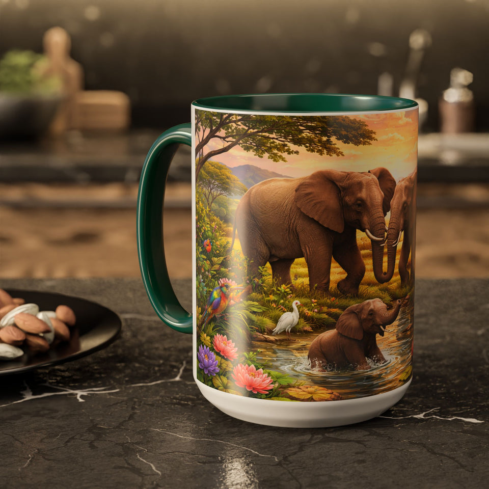 AM41  Elephant Family Mug