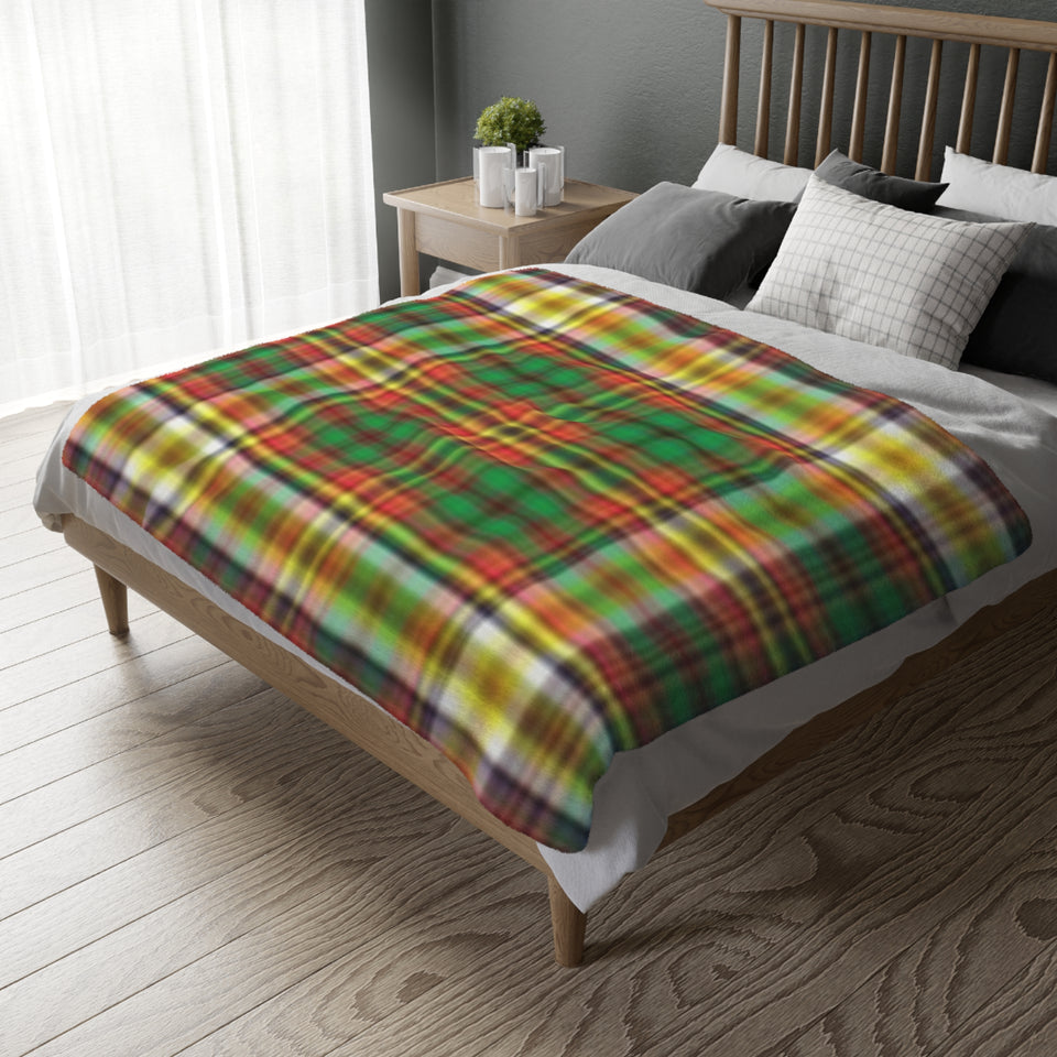 66CB  Colorful Plaid Blanket