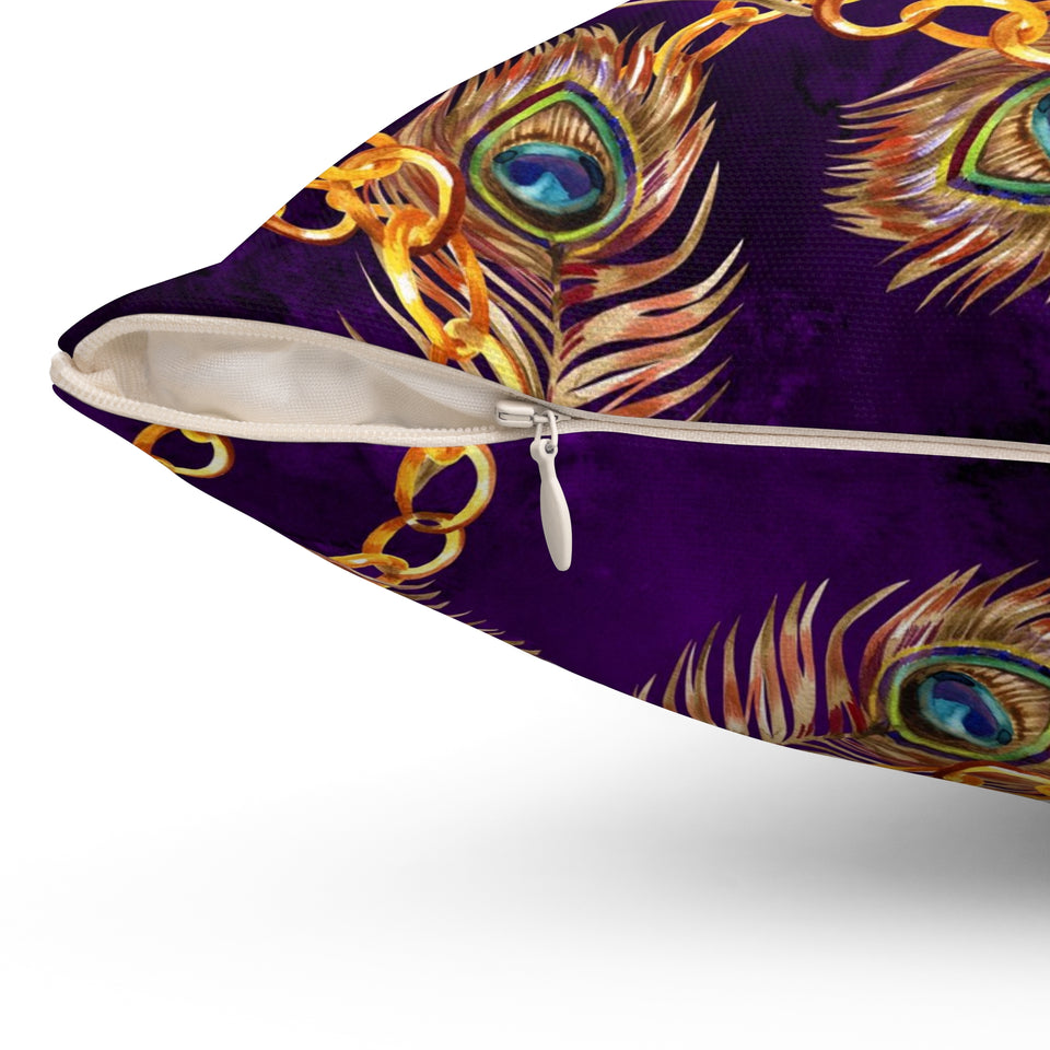 29PCF  Peacock Feather Pillow